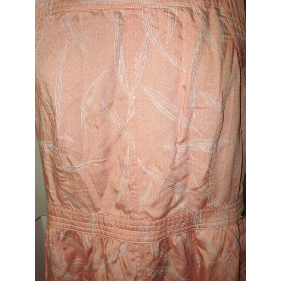 New Womens NWT PrAna M Sun Drifter Dress Peach Apple Blossom Leaves Pockets Zip - Picture 8 of 11